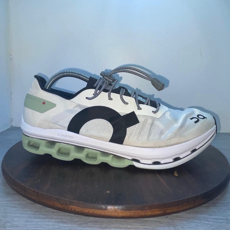 On Cloudboom Echo Mens Size 10 White Black Athletic Running Shoes Sneakers