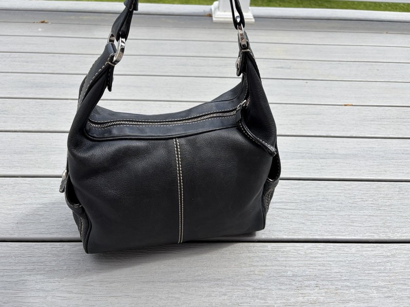 TOD'S Black Leather HOBO 87-09 Shoulder Bag 9x11 ITALY gallery