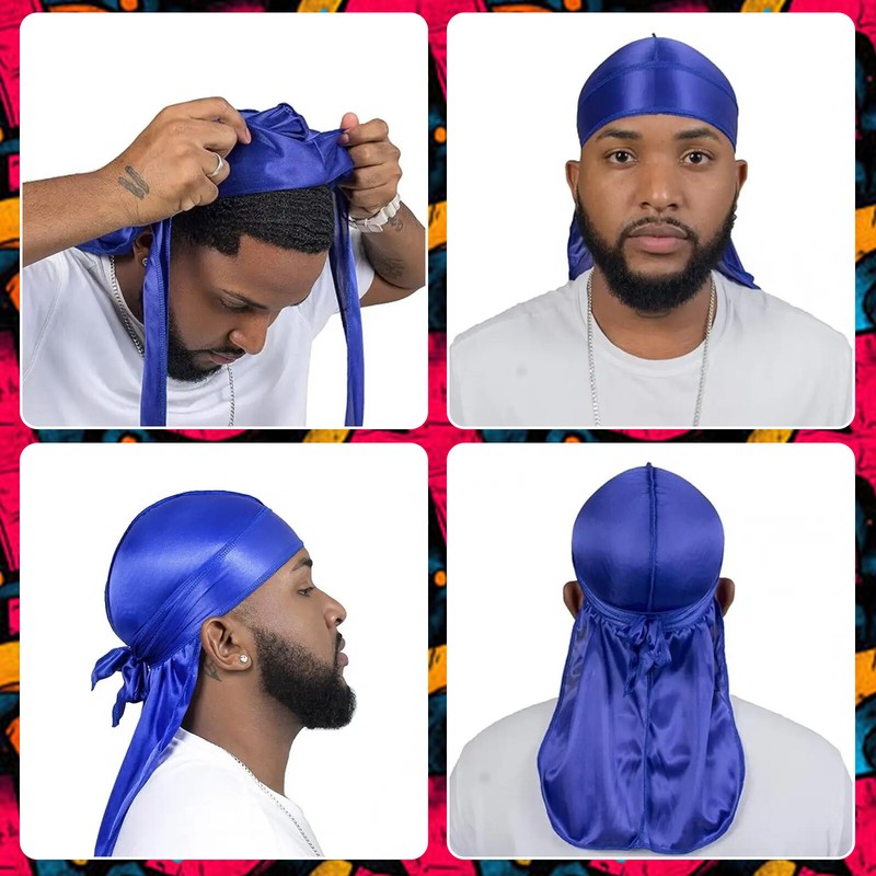 5 PCS Solid Color Universal Women's Men's Cooling Durag for Daily & Party Wear gallery