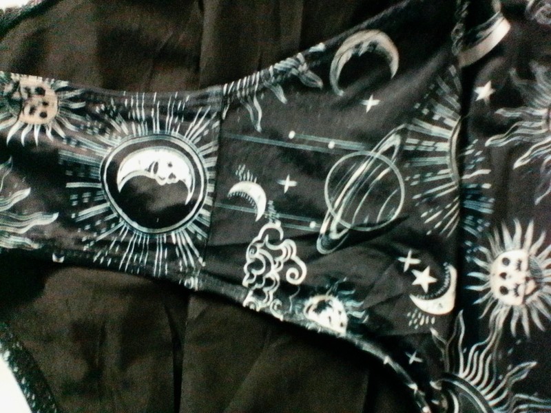 Black & White Celestial Mesh Panel High-Waisted Swim Bottoms Only. Size medium gallery