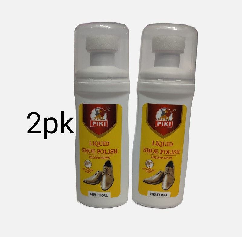 Shoe Polish Liquid Instant Shine Neutral 2 Bottles 60ml Each