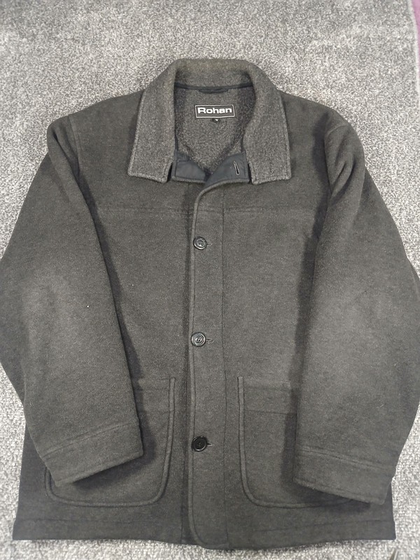 Rohan Mens Windguard Fleece Jacket Medium Grey Button Outdoor City Block Coat
