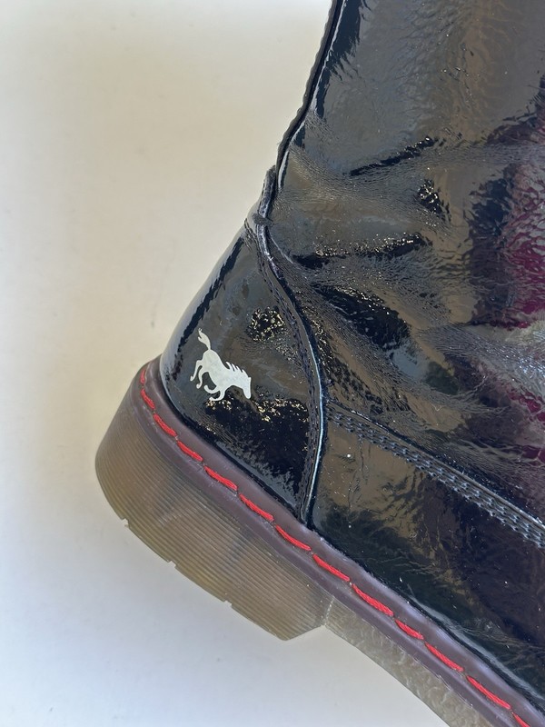 Mustang Black Patent Lace-Up Boots - Soft Lined - Size 40 (26 cm Insole) gallery