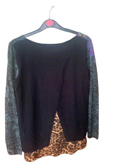 Desigual YES Damen Langarmshirt Pullover Mandala Leo-Print Gr S gallery