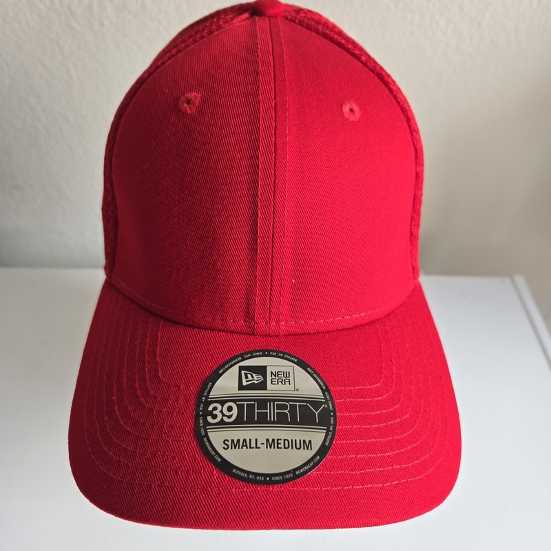 New Era 39Thirty Blank Stretch Cotton Scarlet Red Hat Cap Small/Medium NE1000