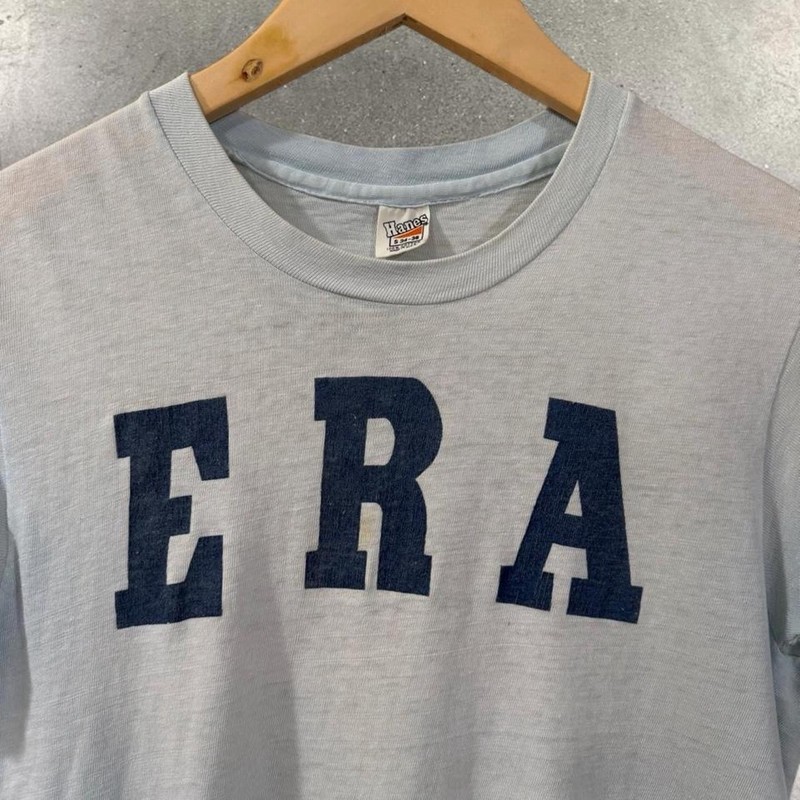 Vintage 70s ERA Equal Rights Amendment Voting Suffrage Blue T-shirt Size S gallery
