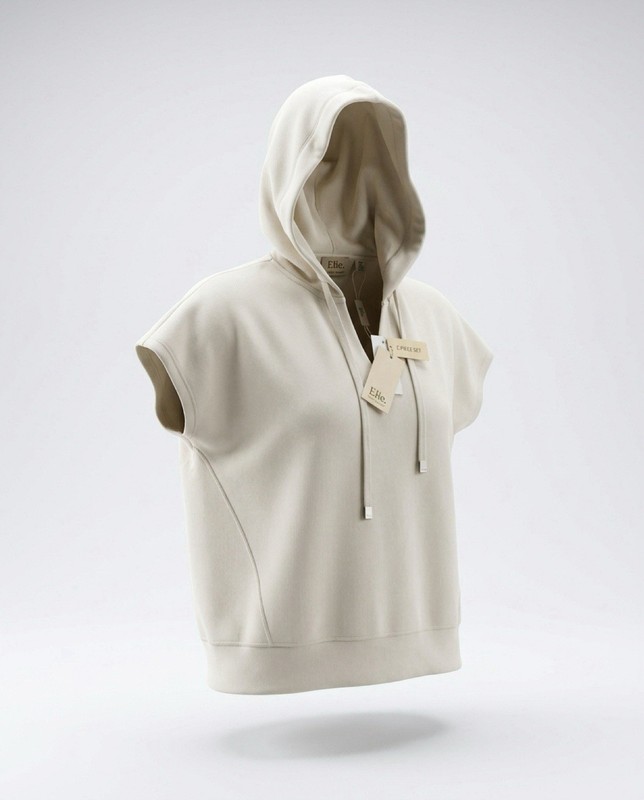 Elie Tahari Short Sleeve Hooded Top White Size S/P (0151) gallery