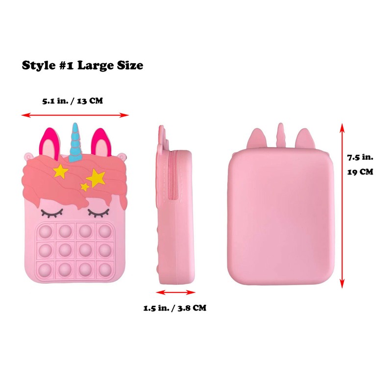 Unicorn Shoulder Bag Bubble Wallet Messenger Silicone Popit Fidget Sensory Toys gallery