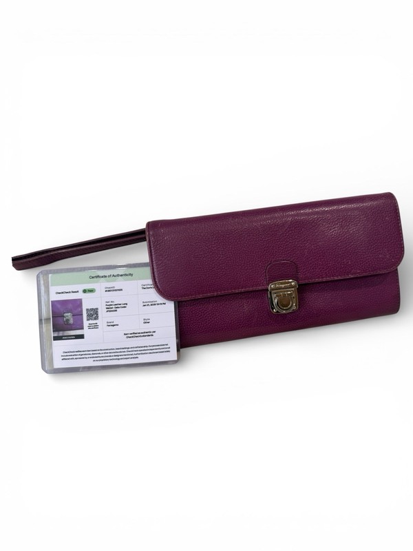 Ferragamo Purple Wristlet Wallet with Zipper and Credit Card Slots for Women gallery