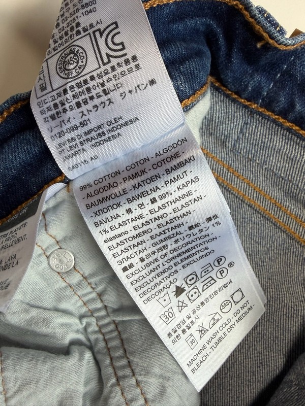 Levi’s Premium 501 High Rise Button Fly Straight Leg Jeans Sz 28x32 Dark Wash gallery