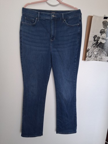 NYDJ Womens Jeans Marilyn Straight Size 14 Liftxtuck Technology Blue Denim 30″