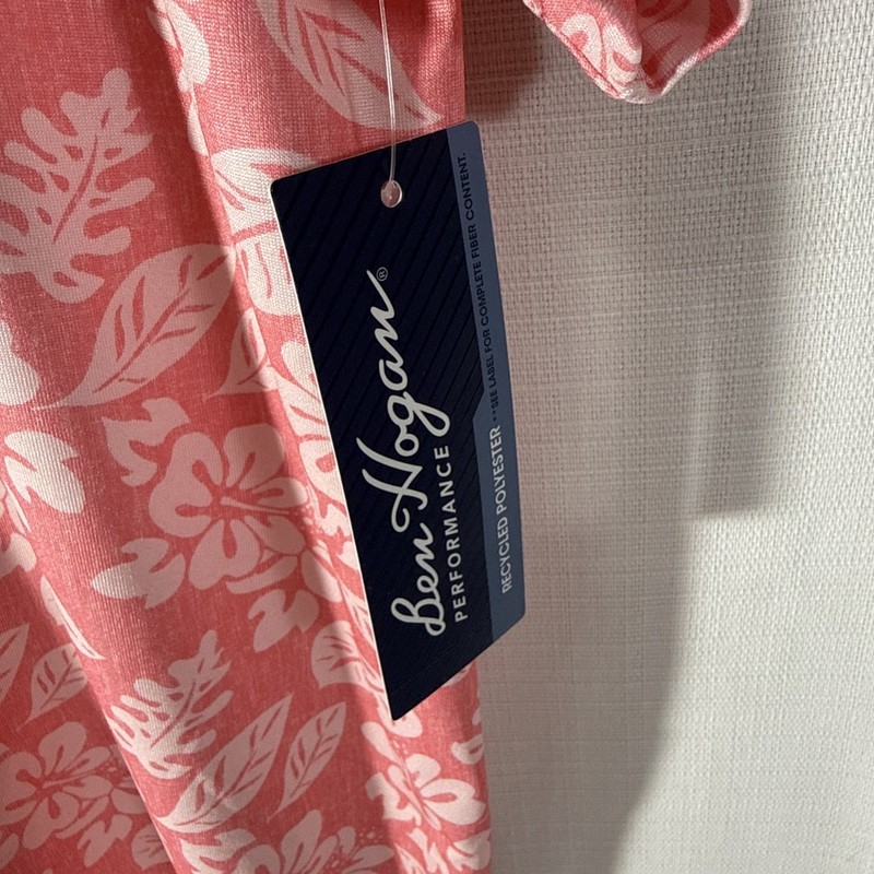 Ben Hogan Performance Golf Shirt Peach Polo Size X-Large 40/42 UPF 15 NWT gallery