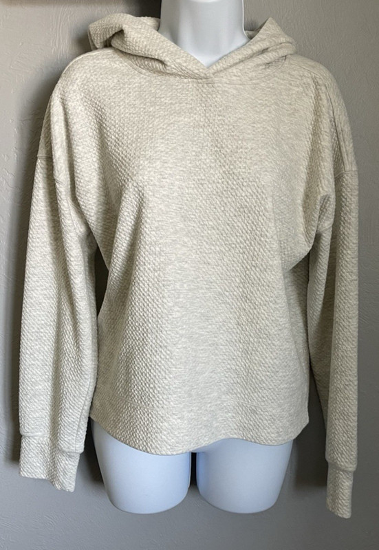 7D 7Diamonds Restoration Textured Pullover Hoodie Sweatshirt Gray Womens Small