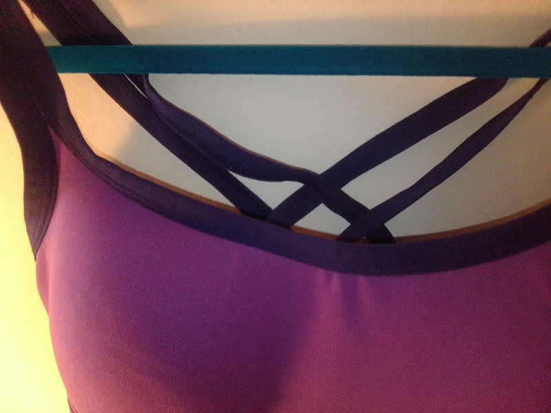 Lily Of France Women’s Sports Active Bra Cross-Back Medium Impact Purple Ink L gallery