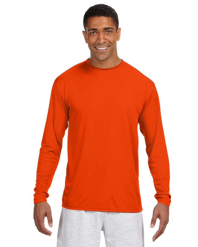A4 N3165 Mens Cooling Performance T Shirt Long Sleeve Moisture Wicking T-Shirt
