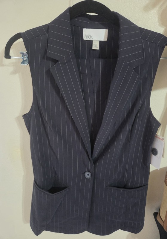 Nordstrom Rack Women’s Blue Pinstripe 2-Piece Vest & Pants Vest XS, Pants size 0