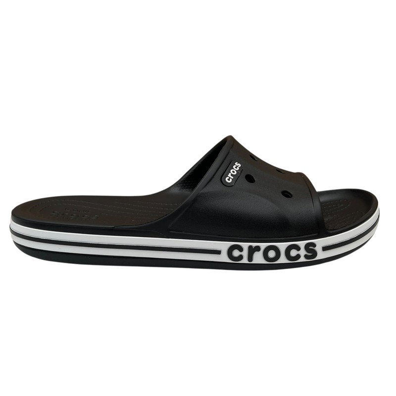 Crocs Bayaband Mens Slide Sandals Size 9 Black White Water Friendly Lightweight gallery