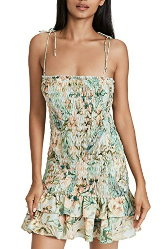 Significant Other Margot Smocked Pastel Floral Mini Dress Coquette Girl Feminine