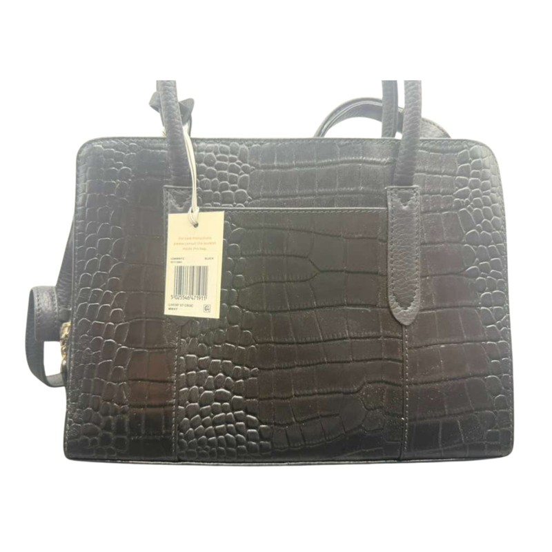 Radley London Black Croc Embossed Leather Satchel Crossbody Handbag NWT gallery