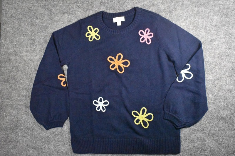 Belle by Kim Gravel Femme Flowers Chenille Daisy Sweater