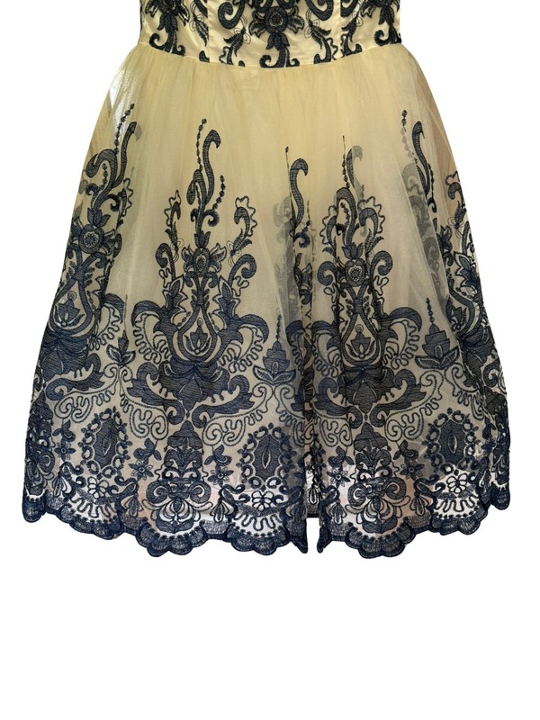 Chi Chi of London size 10 vintage navy/cream lace and tulle special occasion gallery