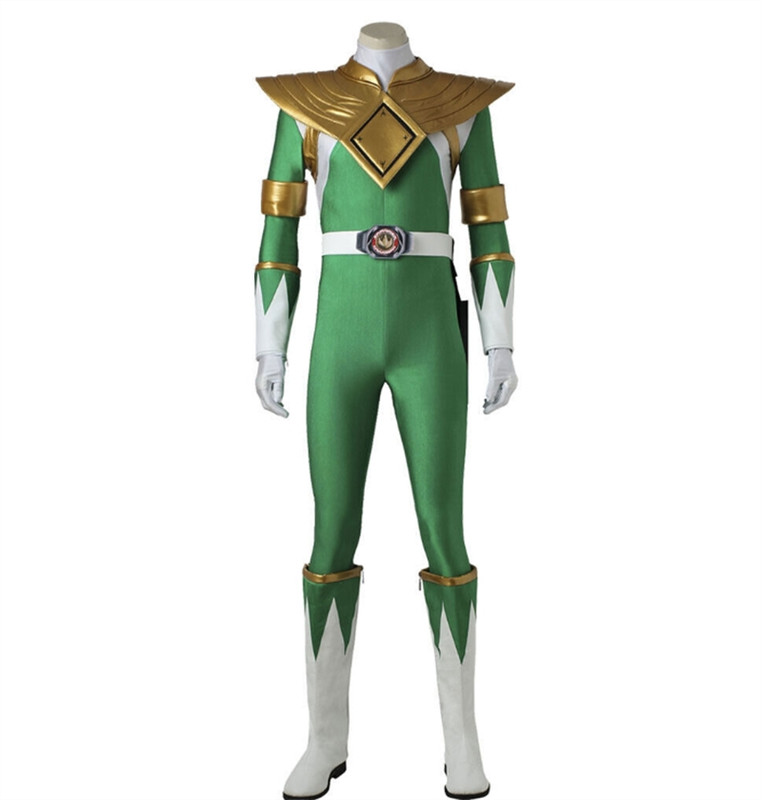 Green Ranger Burai Cosplay Costume Dino Rangers Tommy Oliver Outfit Gold Armor