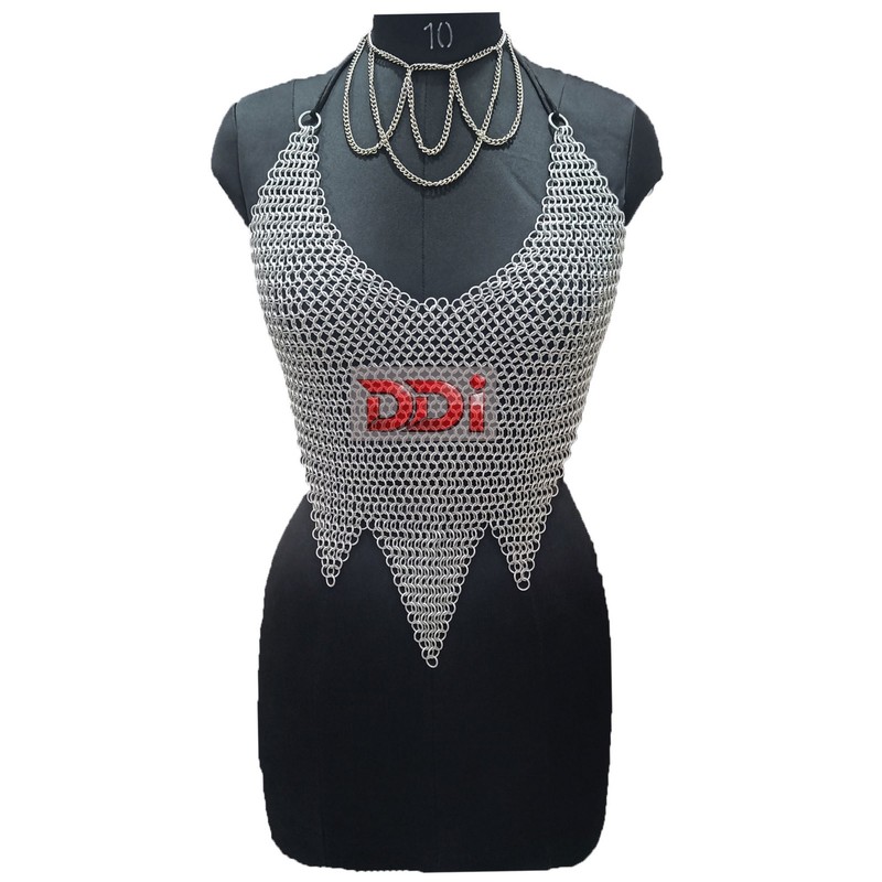 Lightweight Chainmail Top Aluminum 10mm Butted Ring Medieval Fantasy Costume