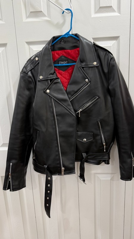 New Straight To Hell Commando Leather punk Rock biker Jacket Size L