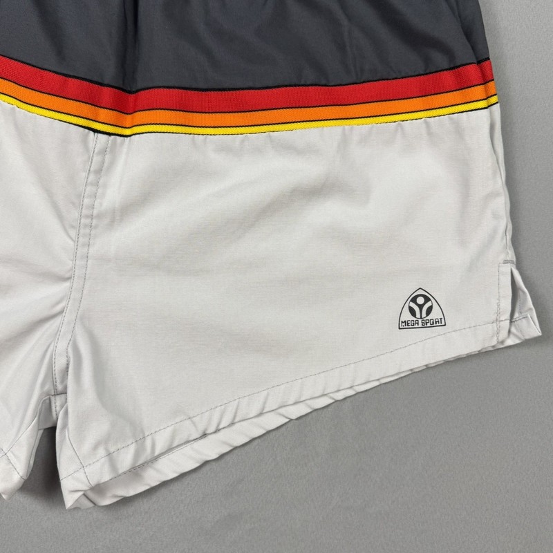 RARE Vintage Mega Sport 70’s 80’s Men Large Swim Trunks Shorts Colorblock Retro gallery