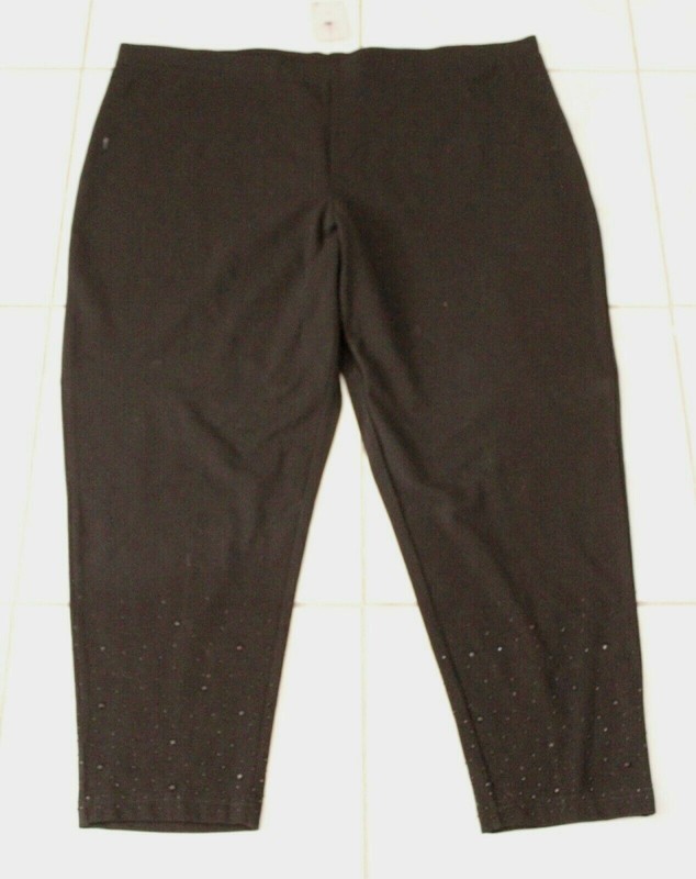 Black Rhinestone Leggings Women’s Plus Size 3X 95% Cotton 5% Spandex ~ Wore Once
