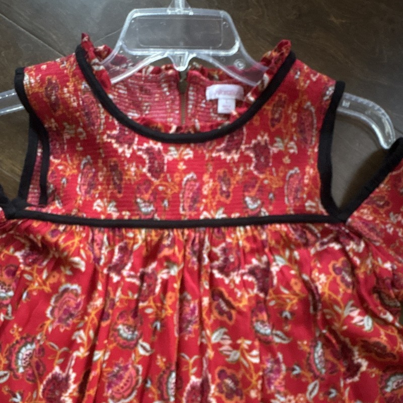 Xhilaration Red Multicolor Floral Cold Shoulder Bell Sleeve Round Neck Blouse L gallery