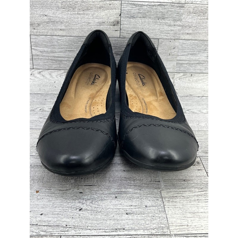 Clarks Collection Ultimate Comfort Black Leather Flats Shoes Women Size 9.5 M gallery