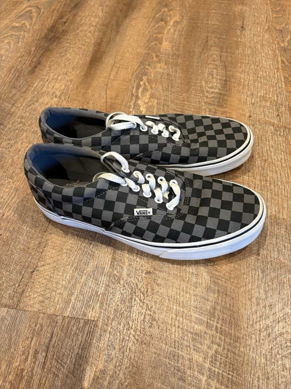Vans Era Checkerboard Black Grey Mens Size 9.5 Skate Shoes Classic