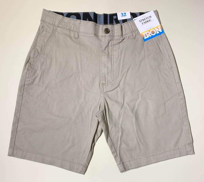 IRON CO. Men’s Stretch Fabric Flex Waist Flat Front Shorts VTG Wheat All SZ
