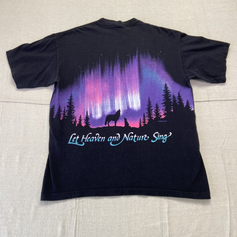Vintage Habitat Shirt Mens L Wolf Jesus God Wrap Around Christian 90s Black gallery