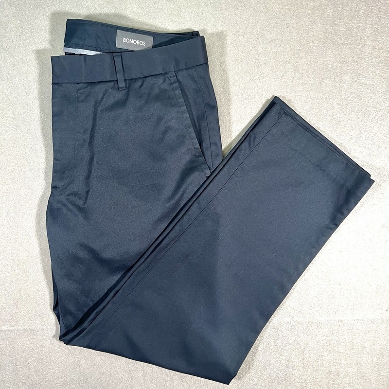 Bonobos Monday Dress Pants – Navy Twill – 35x30– Slim Tapered Fit gallery