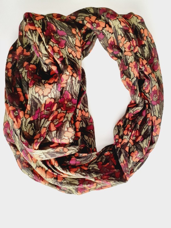 VTG JJill Infinity Scarf Autumn Fall Colors 33″x21″ 100% Viscose Hand Washable