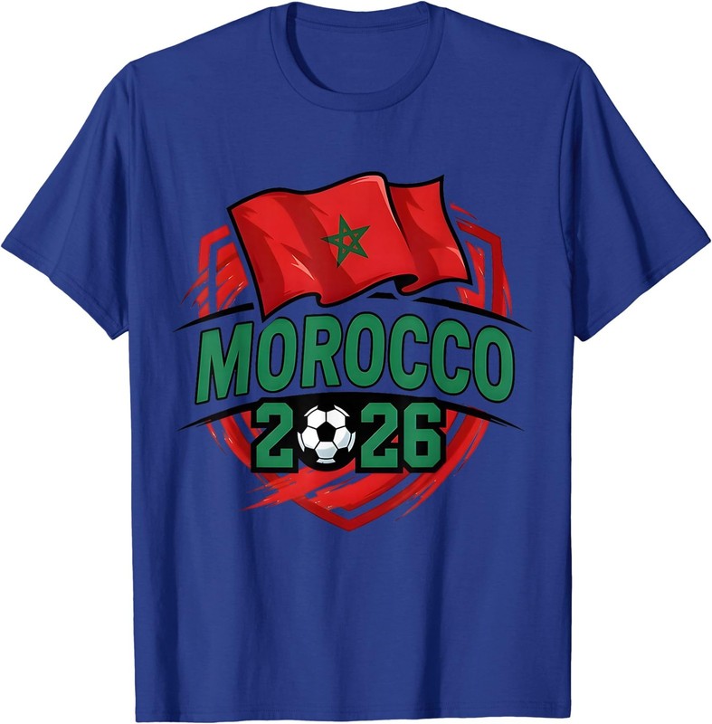 Morocco Flag Moroccan Football Soccer World 2026 T-Shirt T-Shirt gallery