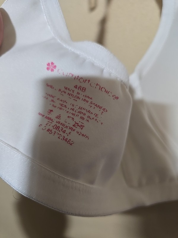 Comfort Choice White Full Coverage Adjustable Wire Free T-Shirt Bra Size 48B gallery