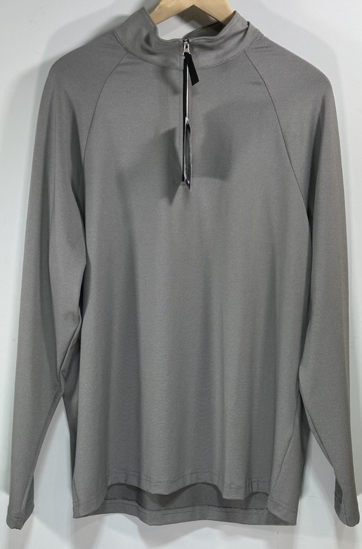 Devon & Jones Crownlux Performance Men’s Gray 1/4 Zip Pullover Large
