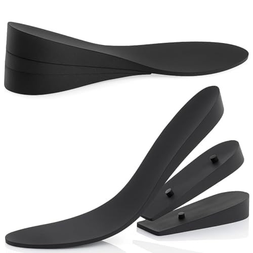 Height Increase Insoles for Mens Shoes (1 to 3 Boost) Adjustable 3 Layer Height
