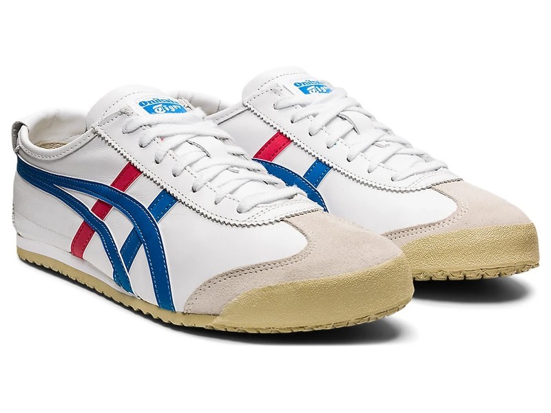 Authentic Onitsuka Tiger MEXICO 66 1183C102-100 White Blue Unisex Leather NEW