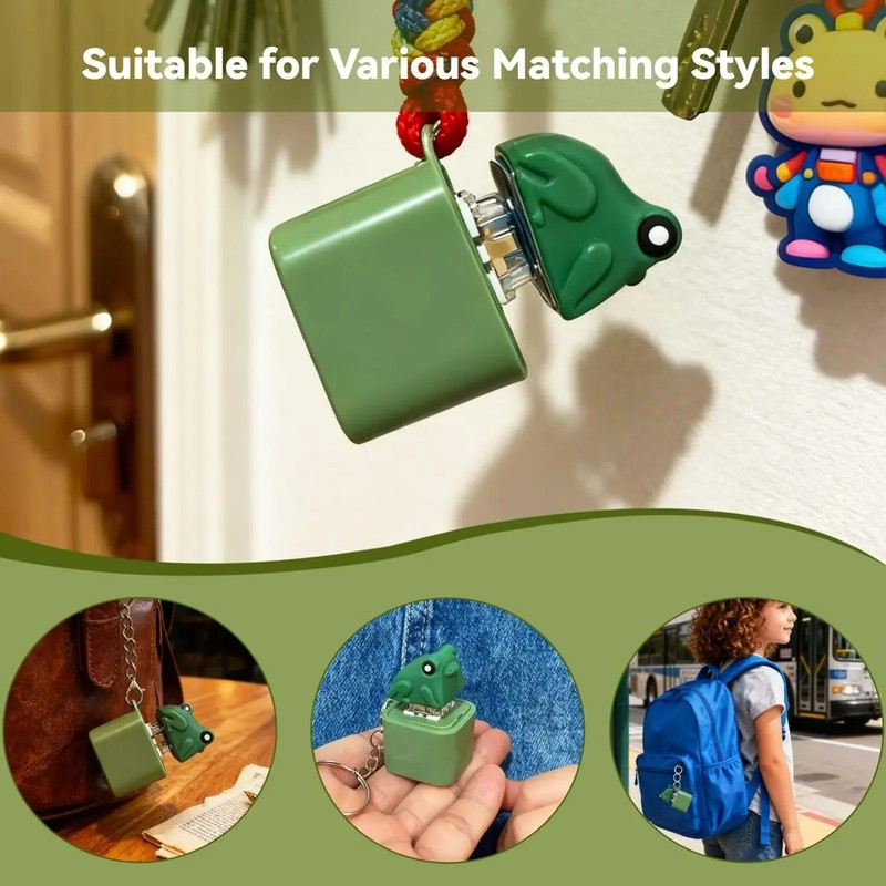 Frog Knocking Toy Frog Keyboard Keychain Decor Emit Light And Sound Pendant TL gallery