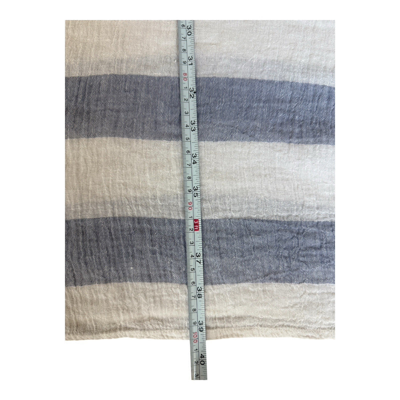 EILEEN FISHER Organic Linen Gauze Kaftan Dress Top Stripe Blue Beach Coverup gallery