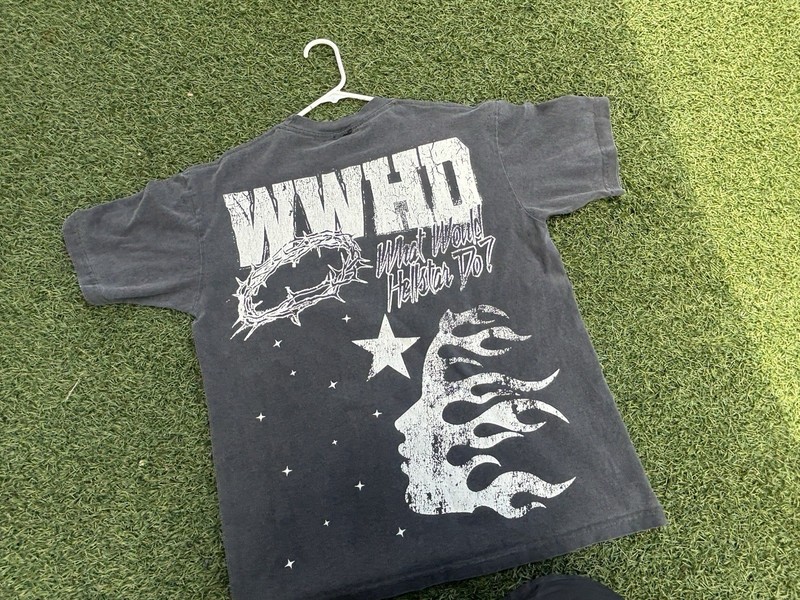 HELLSTAR Men’s M Regular Black Graphic Logo Crew Neck Short Sleeve T-Shirt