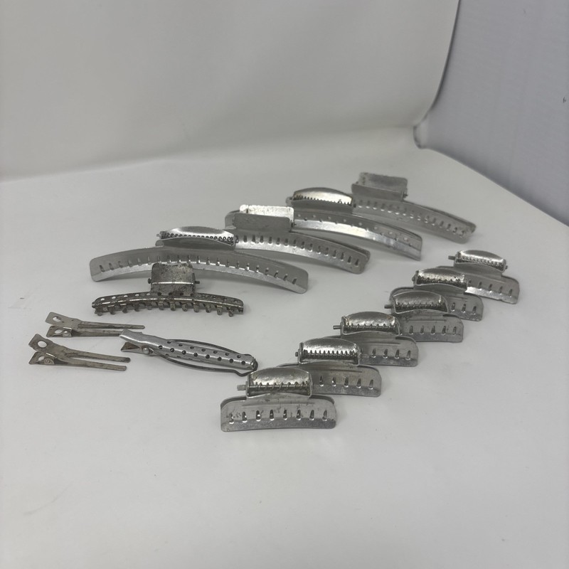 14 Large Aluminum Wave Clip Solo Tip-Top Mervin? Varying Sizes Vtg USA