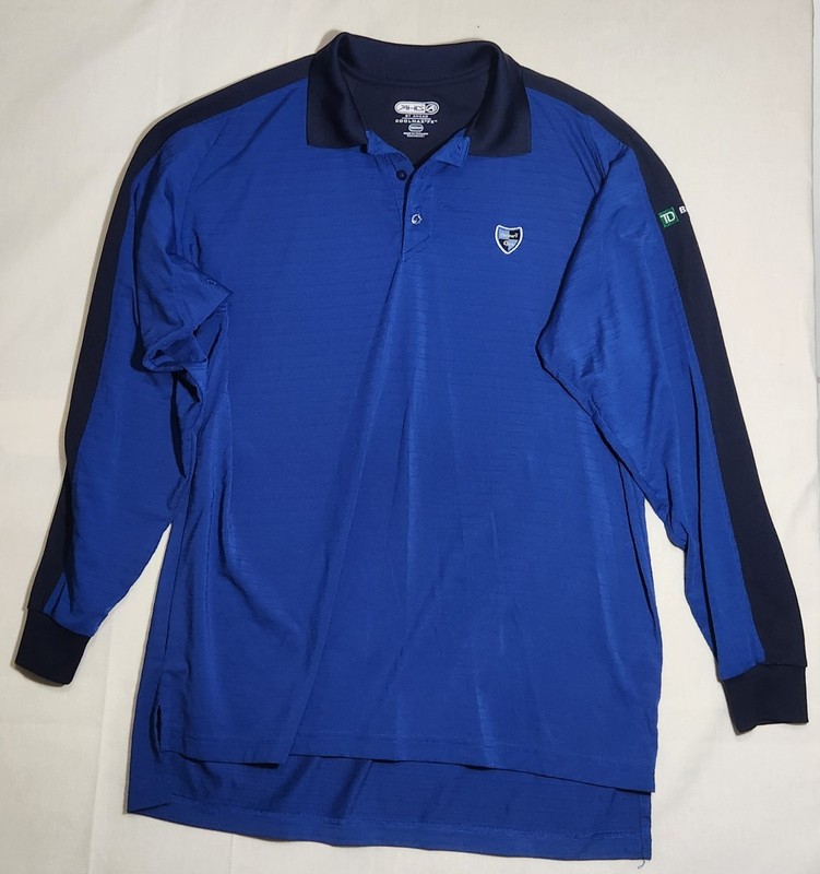 Ahead Coolmax FX Men’s Blue Long Sleeve Polo Shirt 100% Polyester Size M