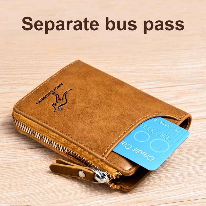 Waterproof Mens RFID Blocking Leather Wallet Credit Card ID Holder Zipper Purse gallery