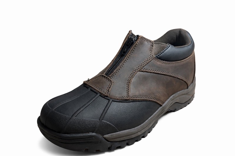 Propét Mens Blizzard Ankle Zip Snow Boot, Brown/Black, 8 X-Wide US
