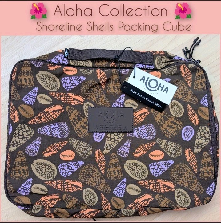 Aloha Collection Shoreline Shells Packing Cube Nylon Bag, Hawaii Big Show Limtd